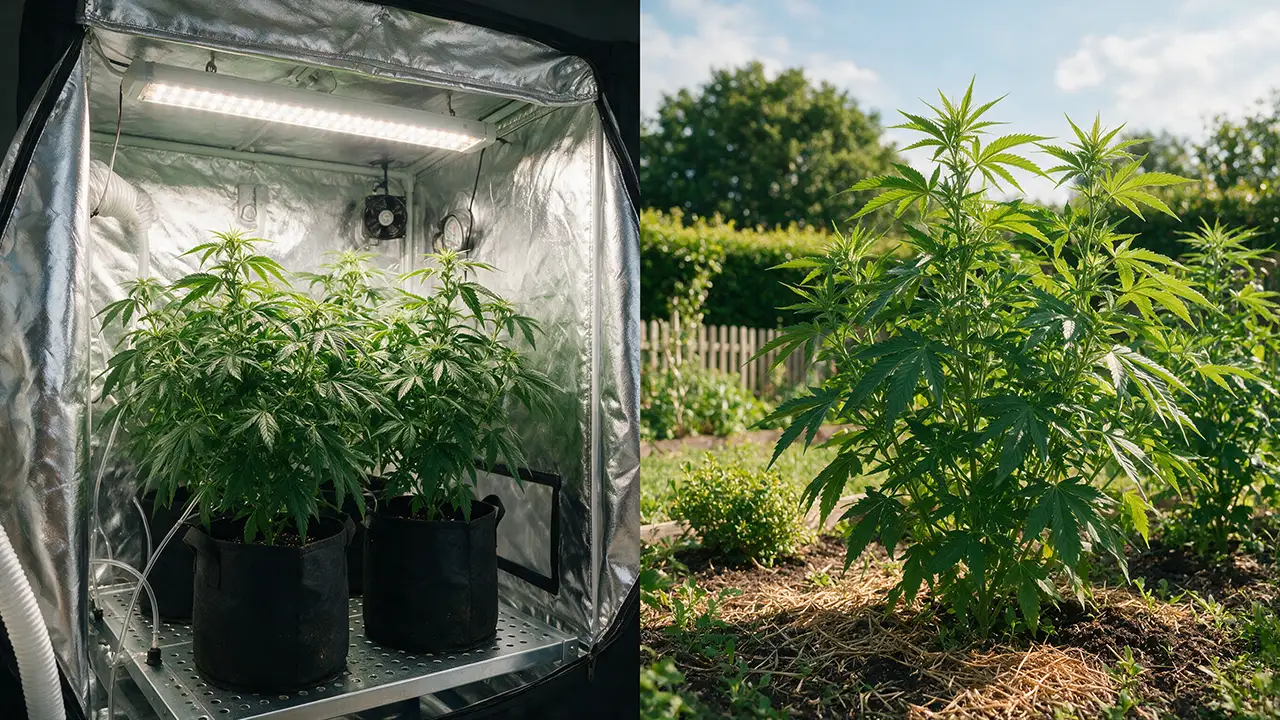 Cannabis Anbau Indoor vs. Outdoor im direkten Vergleich